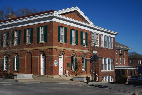 The Jesse James Bank Museum on the Historic Square in Liberty, Missouri, December 2022