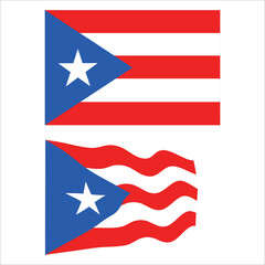 Puerto rico flags presenting national identity and patriotic pride on a white background