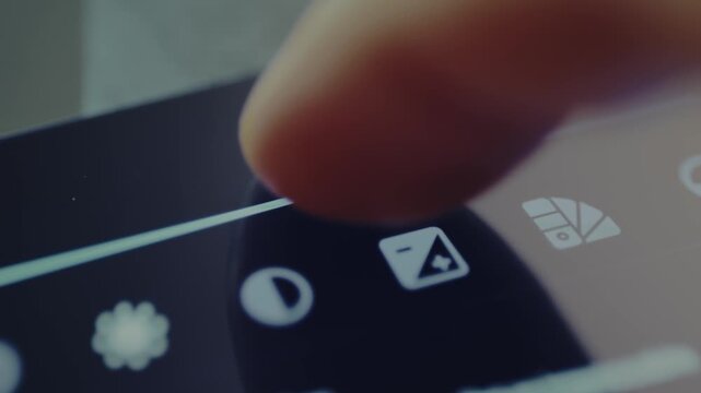 User adjusting the Brightness with a slider