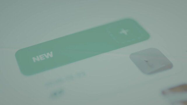 User taps the plus symbol on the button labeled New, starting a new project