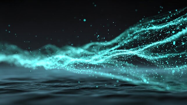 Mystical Energy Flow: An ethereal display of luminous particles dance across a dark canvas, creating a mesmerizing visual representation of energy and flow.