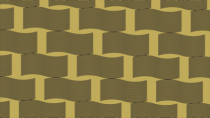 A seamless geometric pattern with golden squares on a green and brown background, perfect for vintage-style wallpaper, fabric, and decorative designs