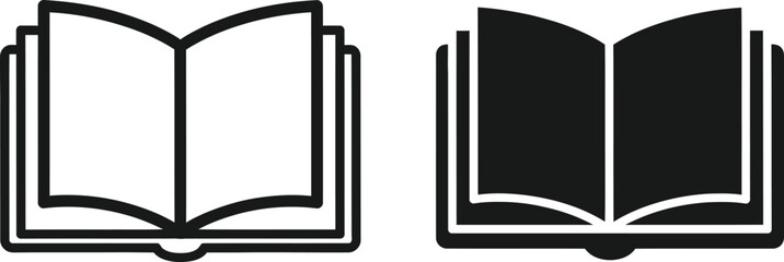 Two Black and White Book Icons © MDABDUS