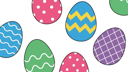 Colorful Easter Eggs with Various Patterns.