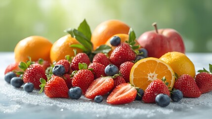 Obraz premium Fresh fruits wallpaper.