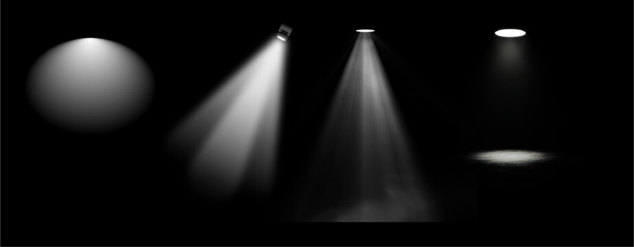 set of cool spot light effects on dark 