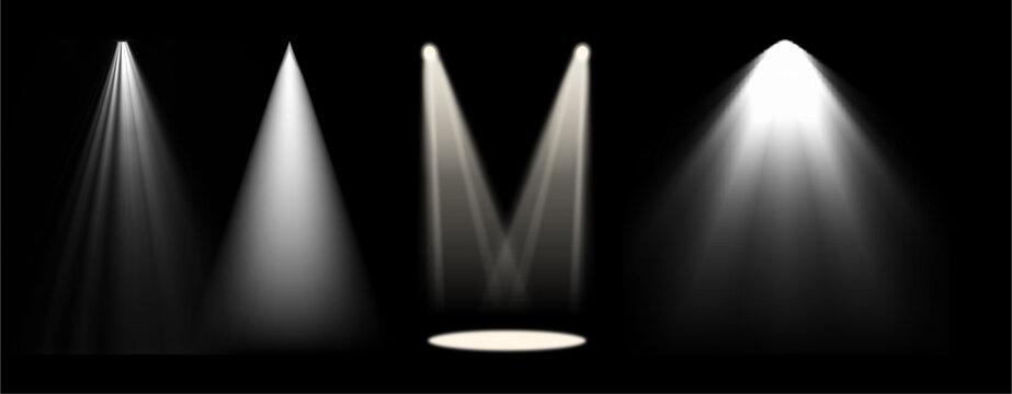 set of cool spot light effects on dark 