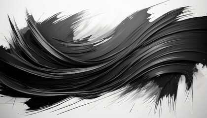 abstract black ink brush stroke background with space for text