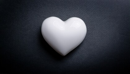 white heart against dark background