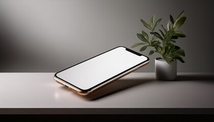 sleek and minimal phone with empty display