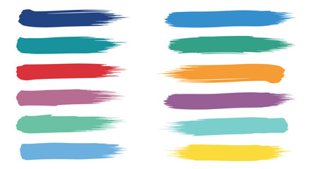Color Brush Strokes Set &ndash; Vibrant Paint Swash Texture Background