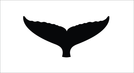 Black whale tail fin against a white background a striking silhouette © MSTALYA