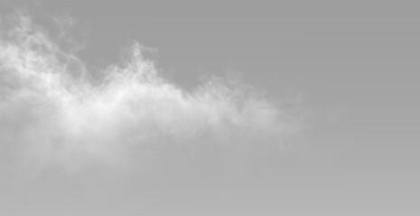 Diffuse gray smoke forms gentle layered trails with soft airy transparency and subtle fading glow. Light haze effect for cinematic overlays. Gray smoke PNG overlay effect cloud design © Alehandro