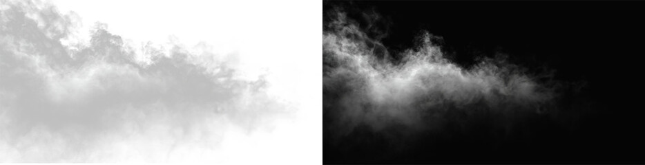 PNG fog texture isolated on transparent background. Border from smoke. Design element. White vector cloudiness The realistic 3D vector mockup shows a perspective view of white smog clouds