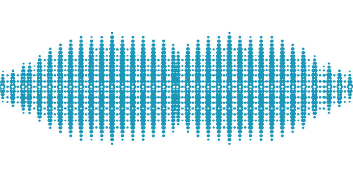 Digital technology design featuring an abstract blue vector background with a music equalizer meter and a pyramid graph representing business teamwork among a group of workforce figures
