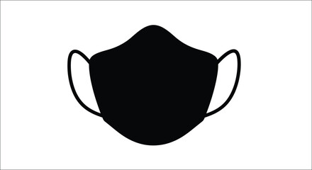 Black face mask with elastic ear loops a striking silhouette © MSTALYA