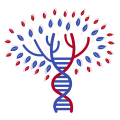 Genetic tree. Vector DNA symbol.