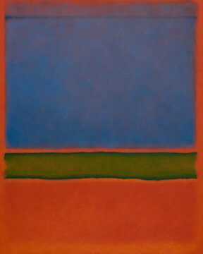 Abstract oil painting in rothko style minimalism color field