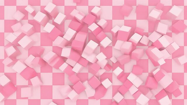 ピンクの市松模様が可愛らしい壁紙背景パターン