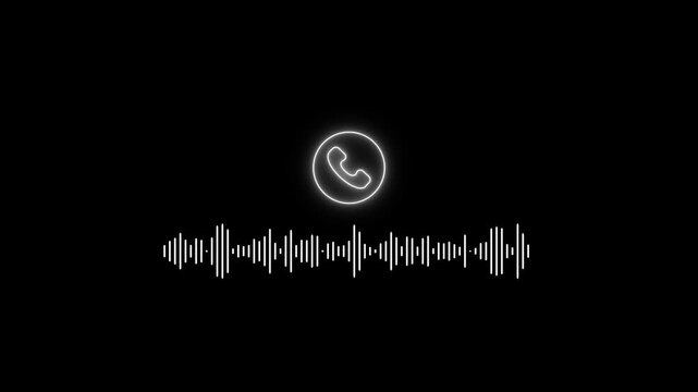 Glowing Phone with Sound Wave Animation on Black Background for Tech and Communication Concepts phone glowing phone