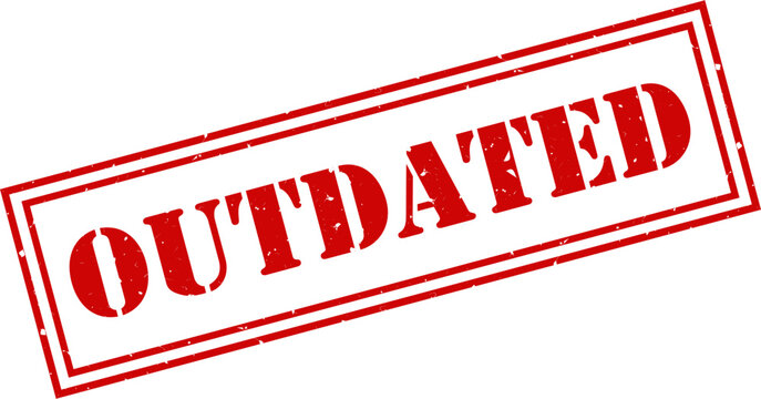 Outdated Grunge Rubber Stamp, Vintage Distressed Red Label Sign, Retro Ink Texture Seal, Vector Illustration for Old, Expired, Obsolete, Invalid, Warning Notice