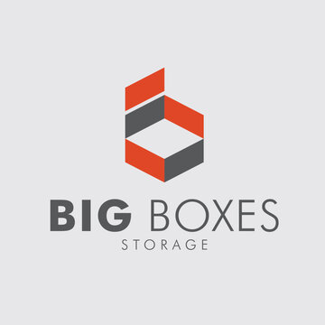 Vector logo with a concept of a storage place with modified letters B and B