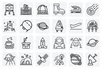 Cosmic Adventure And Exploration Gear – Cosmonaut Boots, Moon Rovers, And Orbital Stations For Space-Themed Marketing And Game Design. © Kazi