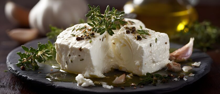 Silky smooth Kashkaval cheese melt into rich velvety swirl amidst delicate Levantine dish's subtle flavor of garlic herb aromatic scent of Mediterranean spice slowly unfurl clean professional stock