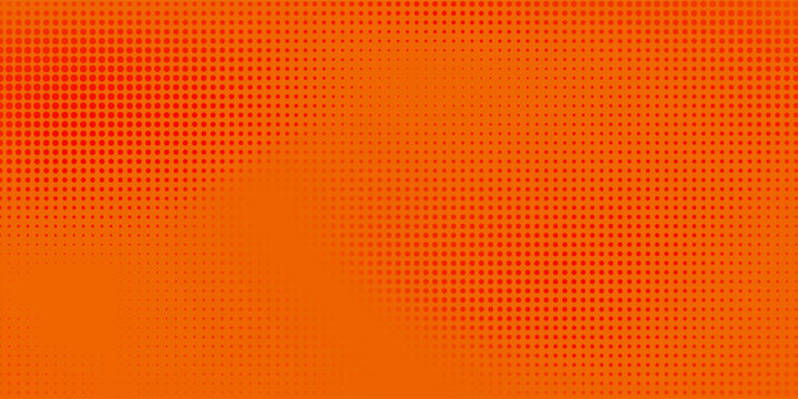 Abstract dots halftone orange color pixelate pattern gradient. Simple halftone texture with technology digital background. Dots pop art comics design modern. eps10 Vector illustration