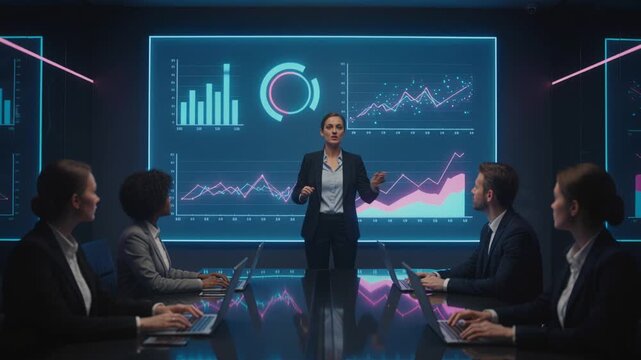 Company Representative Explains Earnings Potential Through Visual Graphs