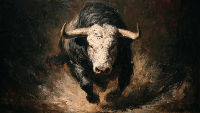 Buffalo Charges Through Expressive Abstract Painting

