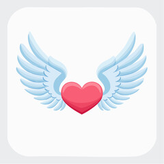 Obraz premium Heart with wings illustration symbolizing love and freedom in a serene environment