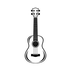 Obraz premium Elegant ukulele silhouette for music projects and creative designs
