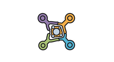 Colorful abstract molecular structure design element.