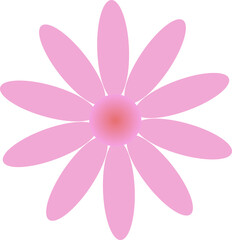 Pink flower icon. Daisy flower vector icon. Transparent background EPS version.