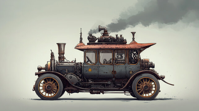 vintage car on the road