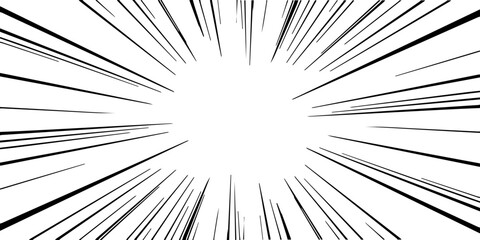 Energetic Radial Speed Lines Background Illustrating Comic Book Motion and Impact