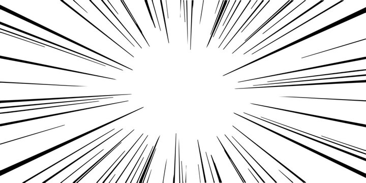 Energetic Radial Speed Lines Background Illustrating Comic Book Motion and Impact