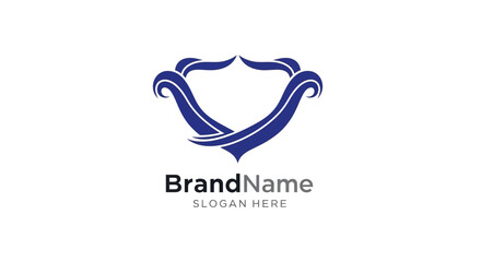 Obraz premium Blue Logo Design with Brand Name Template.