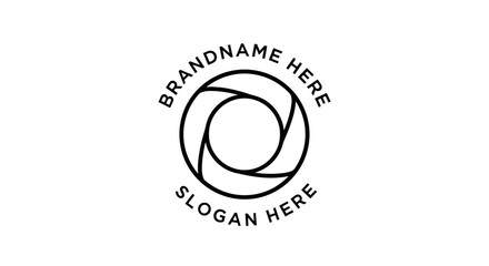 Simple Black Logo Template on White Background.