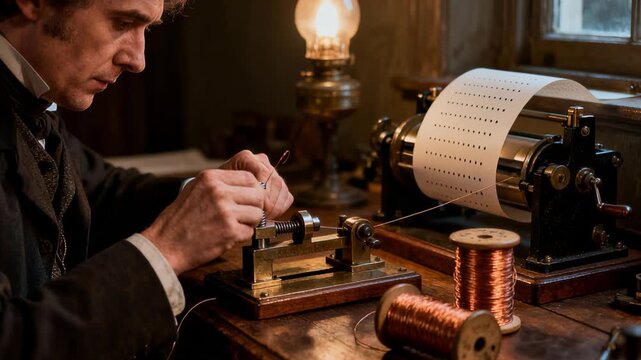 Historical Laboratory Featuring Inventive Equipment And Meticulous Wiring