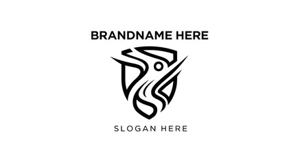 Stylized Black Logo Design Template Placeholder.