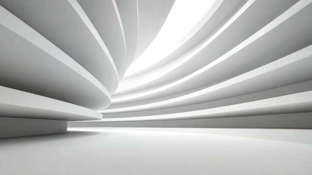 Abstract Architectural Design: A futuristic, abstract architectural design showcases a series of layered, curved lines, creating a sense of depth, elegance, and forward-thinking vision.