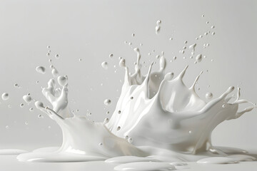 Dynamic milk splash impact creating elegant upward burst