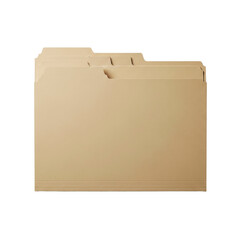 Manila file folders with tabs isolated On Transparent Background