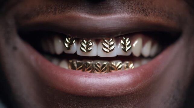 Sparkling gold grill at evening event