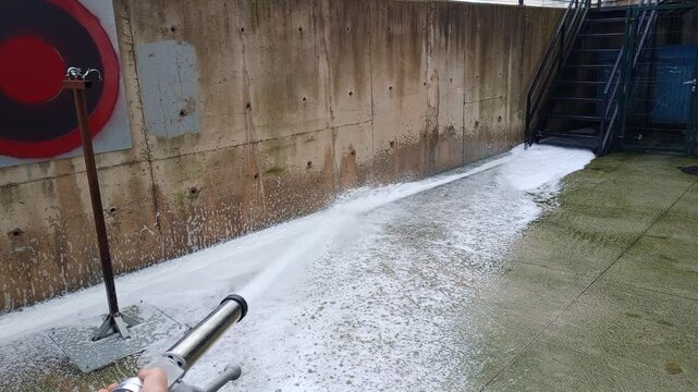 Firefighting Foam Suppression Test in Industrial Facility