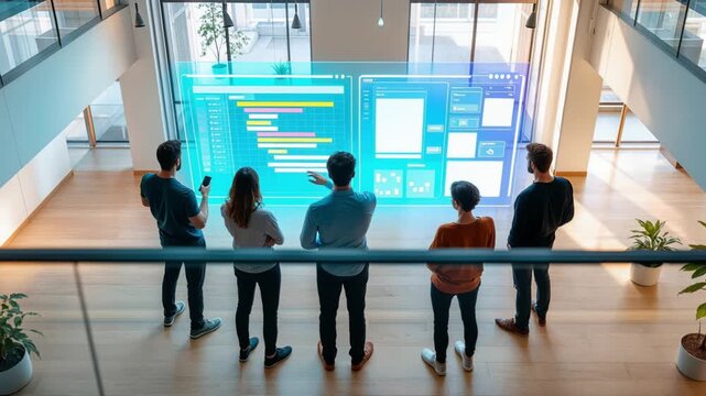 Team Of Different Backgrounds Reviewing User Interface Designs Together