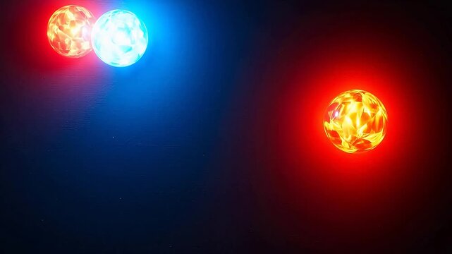 Colorful glowing spherical lights