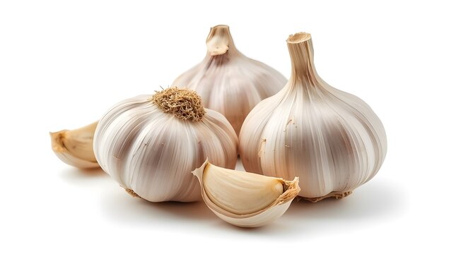 garlic isolated on white